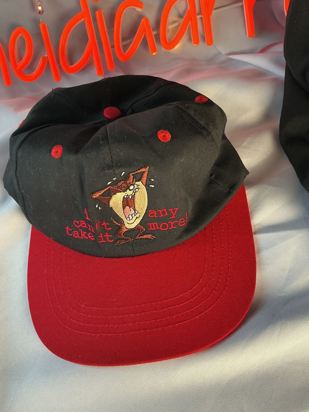 ★ Vintage 1997 Looney Tunes Taz Hat I Can't Take It Anymore Warner Bros